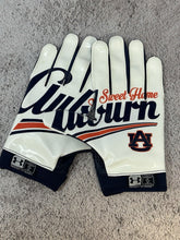Load image into Gallery viewer, Rare Auburn Tigers Sweet Home Auburn Under Armour Swarm Football Gloves MEDIUM