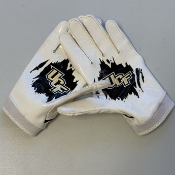 2024 UCF Knights Game Used White Nike Superbad 7.0 Football Gloves 2XL