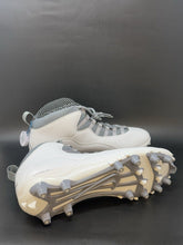 Load image into Gallery viewer, Size 12.5 Nike Air Jordan 10 TD Mid Football Cleats White Cool Grey CQ2073-101