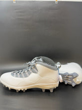 Load image into Gallery viewer, Size 12.5 Nike Air Jordan 10 TD Mid Football Cleats White Cool Grey CQ2073-101