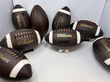Load image into Gallery viewer, Wilson GST TDJ Junior Size (AGES 9-12) New and Game Prepped Leather Football - (ref: WGP)