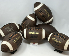 Load image into Gallery viewer, Wilson GST TDJ Junior Size (AGES 9-12) New and Game Prepped Leather Football - (ref: WGP)