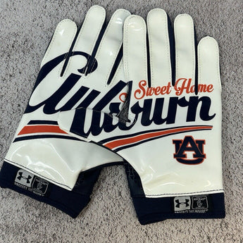 Rare Auburn Tigers Sweet Home Auburn Under Armour Swarm Football Gloves MEDIUM