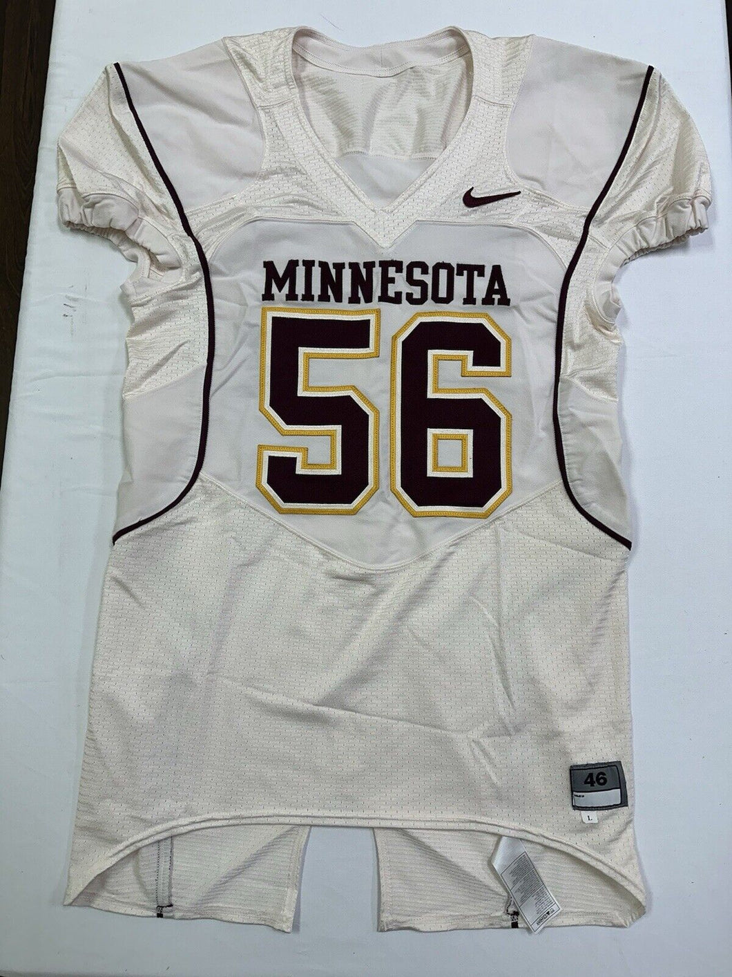 Minnesota Golden Gophers Game Used Nike Football Jersey #56 Size 46