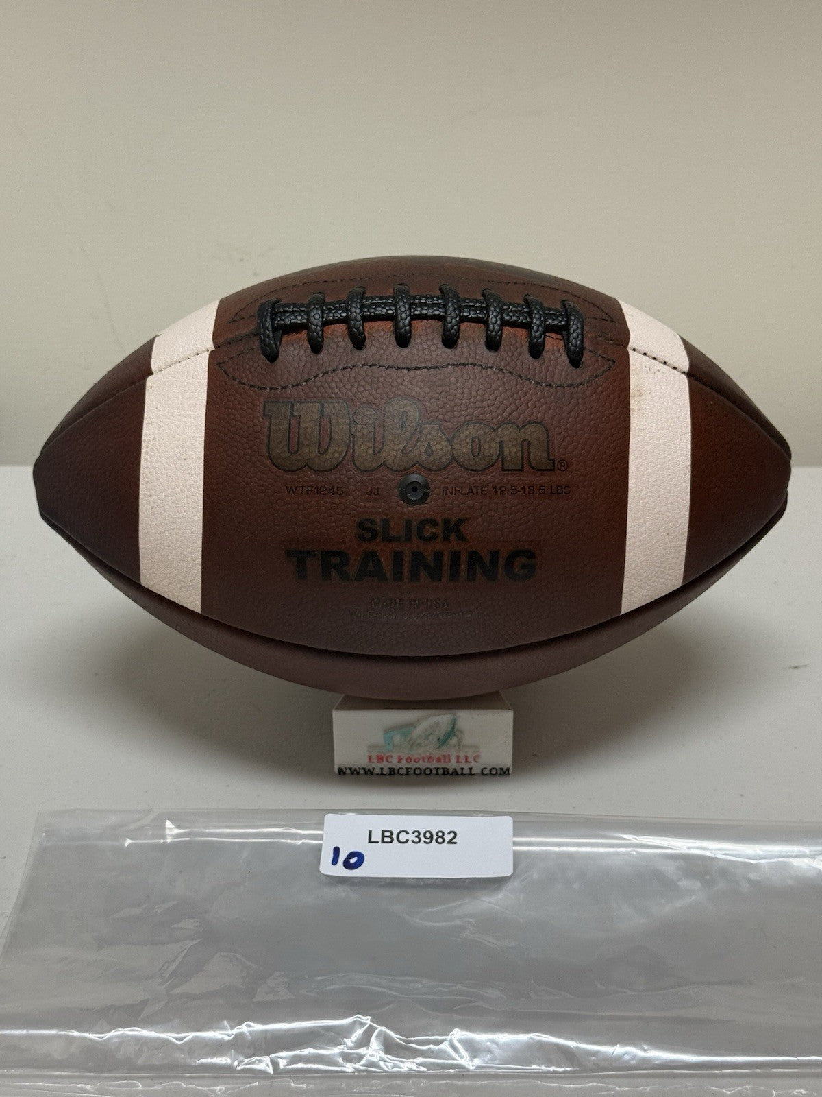Wilson Slick Training Full-Size Leather Football Fully Game