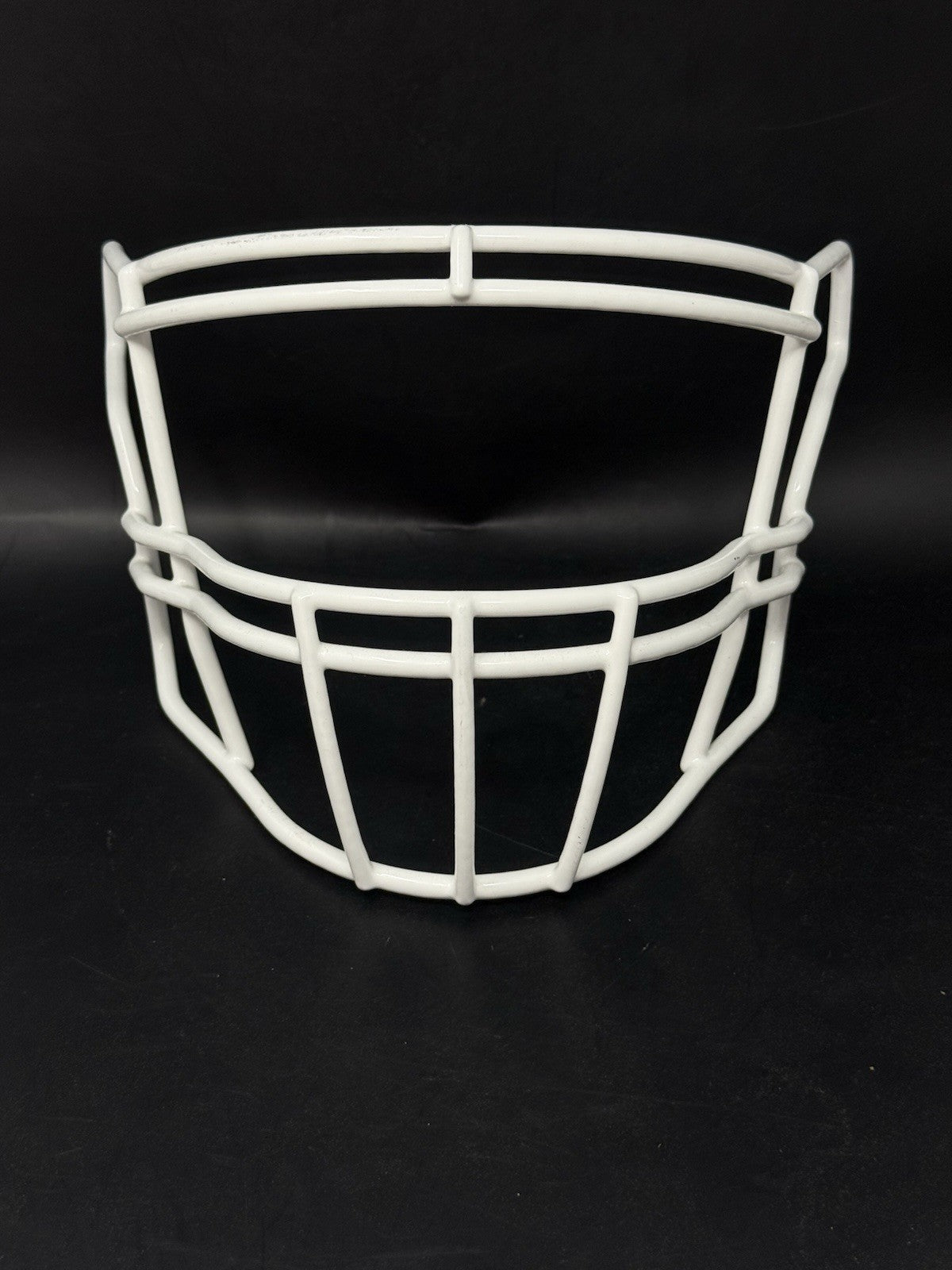 black football helmet with white face mask White Riddell 95414 Football Facemask for Full-Size Football Helmets – LBC Football LLC