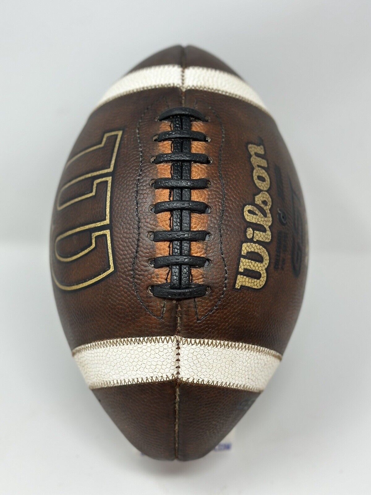 Wilson GST Fully Game Prepped Leather Football - Mudded Tacked ...
